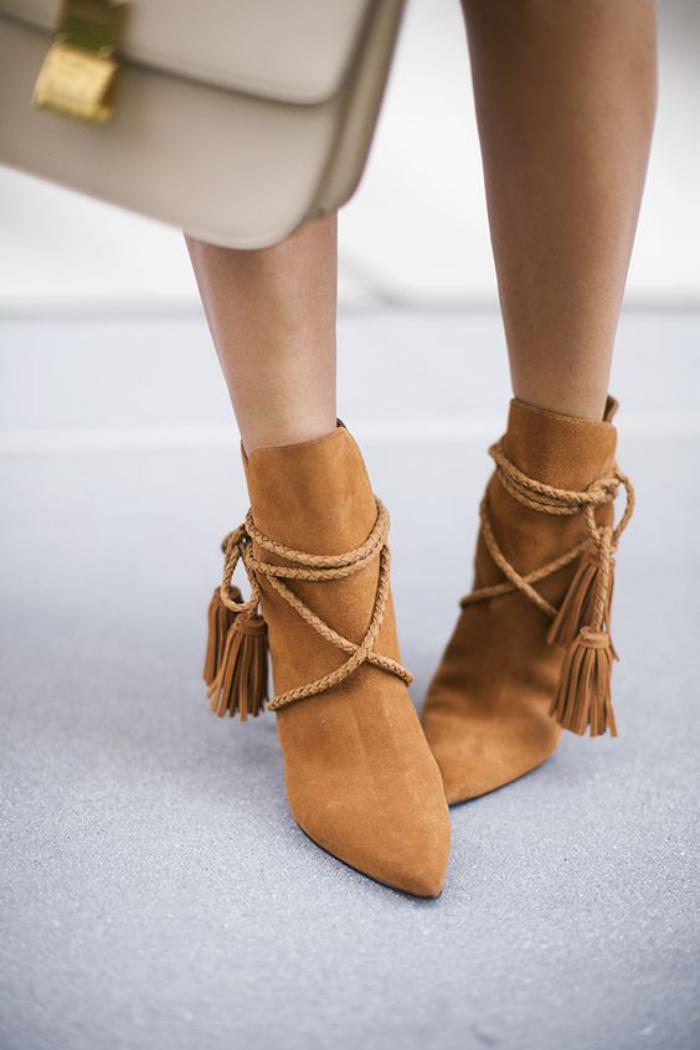 chaussures-à-franges-bottines-pointues-camel