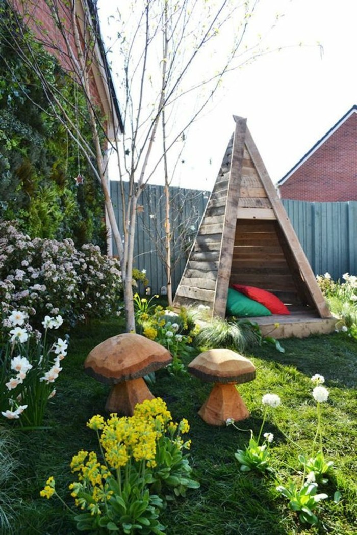 cool-idée-maisonnette-bois-enfant-tipi-superbe-cabane-de-jardin-en-bois-pour-enfants
