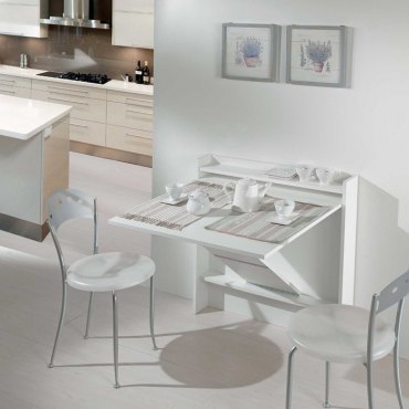 deco cuisine blanche table convertible console mobilier gain place design interieur moderne amenagement petite cuisine