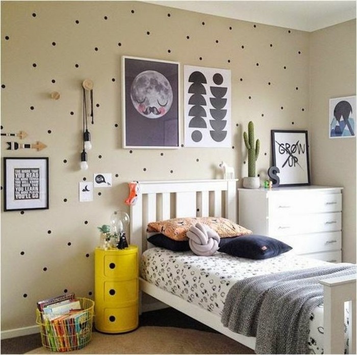 idee-deco-chambre-ado-garçon-10-ans-tapis-beige-papier-peint-pour-les-murs-dans-la-chambre-enfant