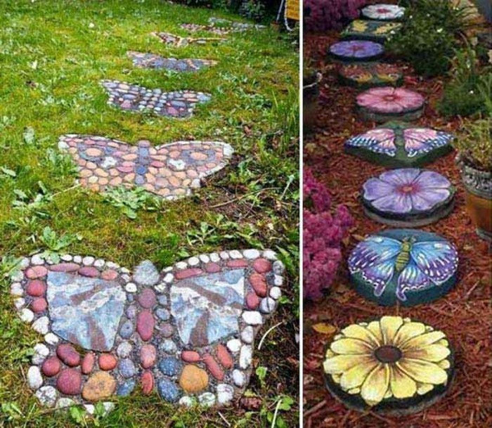 jolie-comment-aménager-son-jardin-extérieur-cool-pierres-décorés