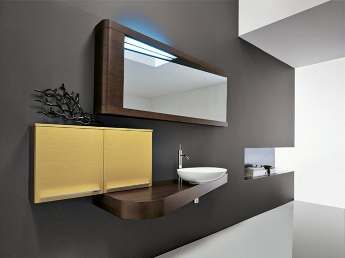 miroir-Edoné-by-Agorà-Group-miroir-éclairant-salle-de-bain-meubles-en-jaune-pale-et-marron-foncé