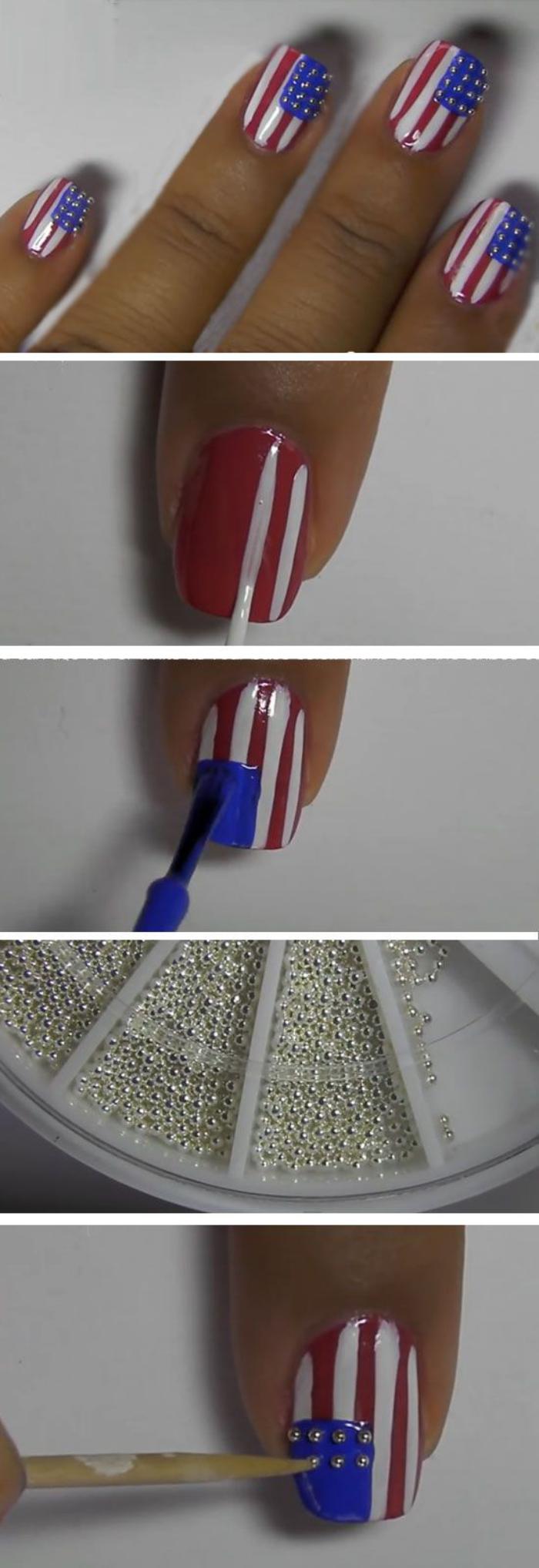 nail-art-facile-le-drapeau-américain