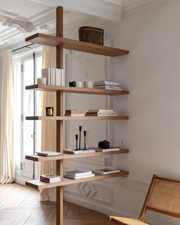 rangement ouvert etagere suspendue meuble de separation salon