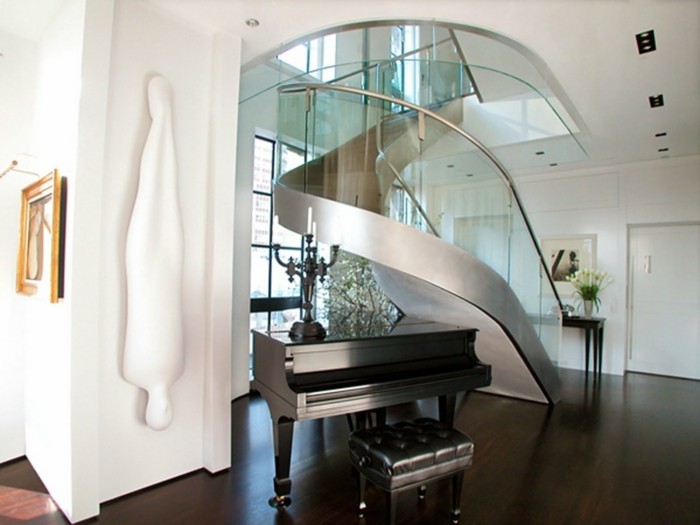 escalier-moderne-design-magnifique-contemporain-balustrade-en-verre-marches-d'acier