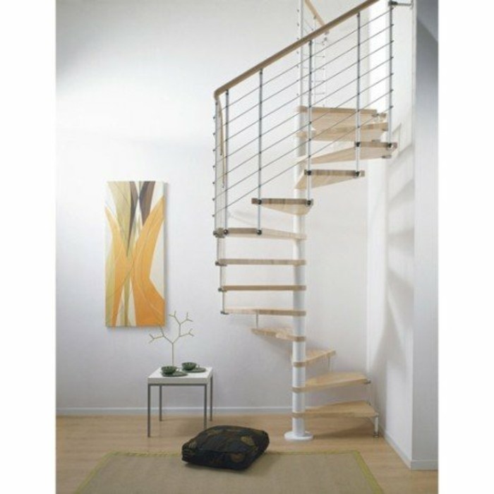 escalier-leroy-merlin-pour-optimisation-de-l'espace-escalier-helicoidal-carré-balustrade-metallique-marches-en-hêtre