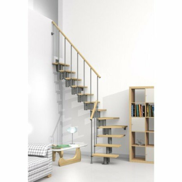 escalier quart tournant compact