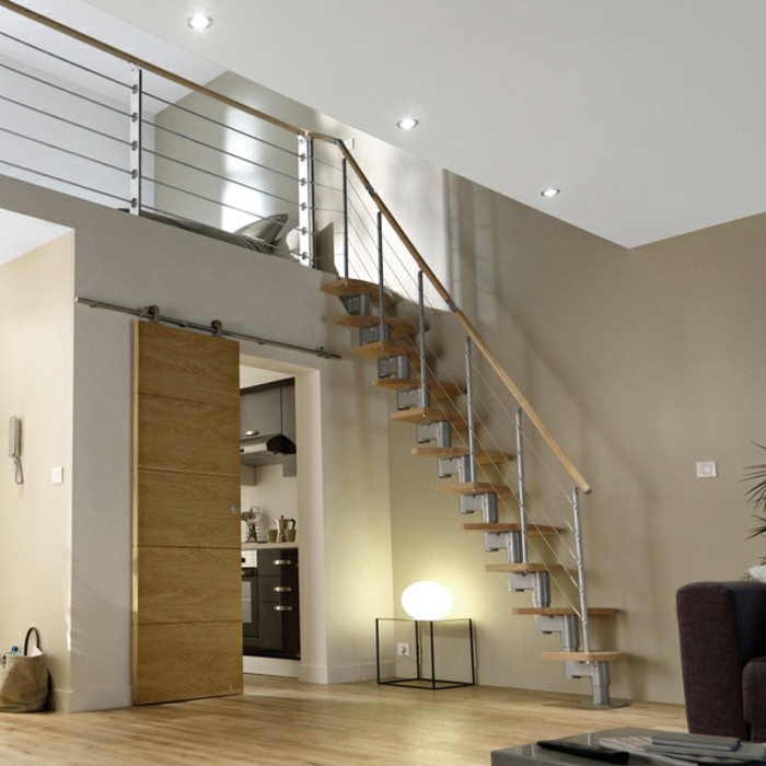 escalier-gain-de-place-castorama-escalier-à-pas-décalés-modele-escalier-en-bois