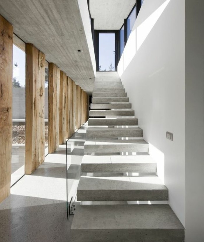 escalier-moderne-modele-escalier-suspendu-en-béton