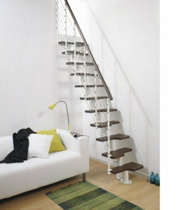 escalier-leroy-merlin-modele-escalier-gain-de-place-marches-en-bois-balustrade-en-métal