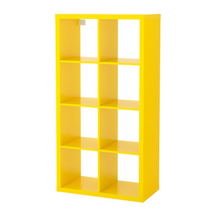 meuble-vinyl-ikea-kallax-jaune