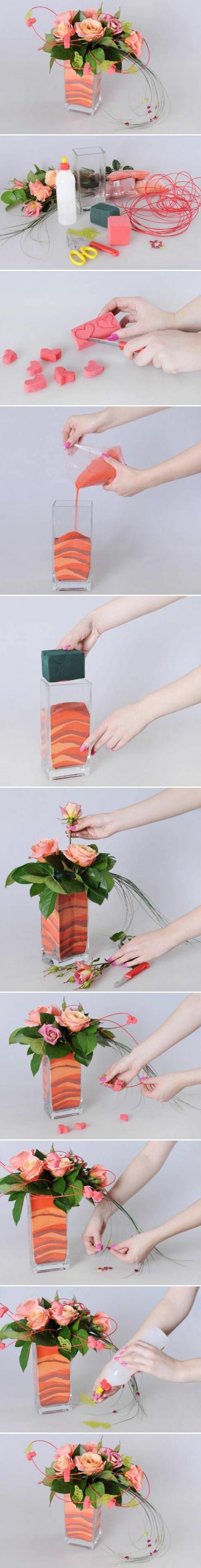 00-diy-deco-table-mariage-avec-une-vase-en-sables-colore-et-fleurs