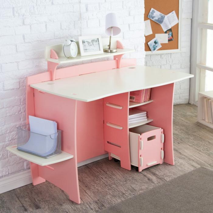 bureau-d-ecolier-rose-design-compacte-pour-enfant