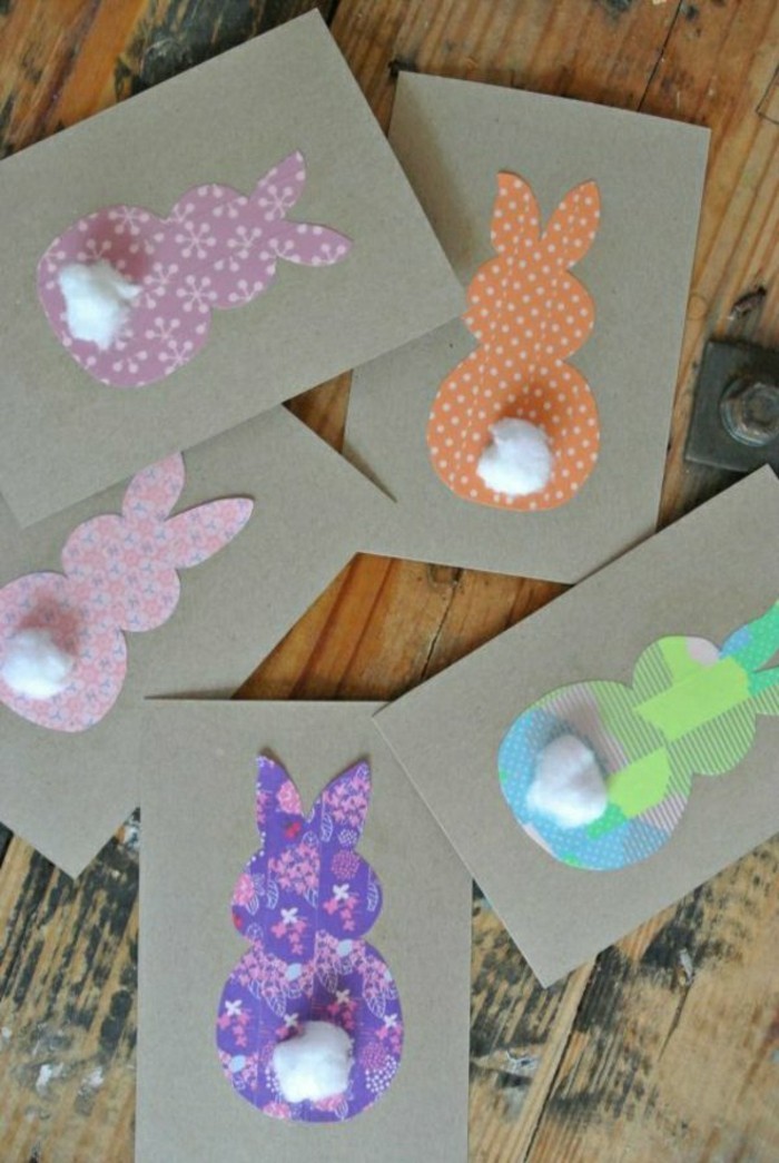 carte-voeux-personnalise-decoration-de-carte-avec-des-lapins-colores