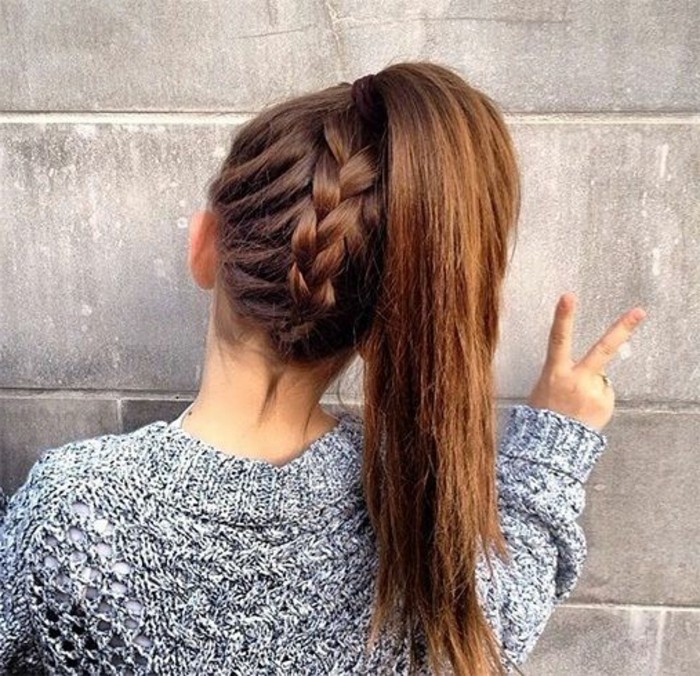 coiffure avec tresse parfaite pour l %C3%A9cole id%C3%A9e g%C3%A9niale coiffure ado fille