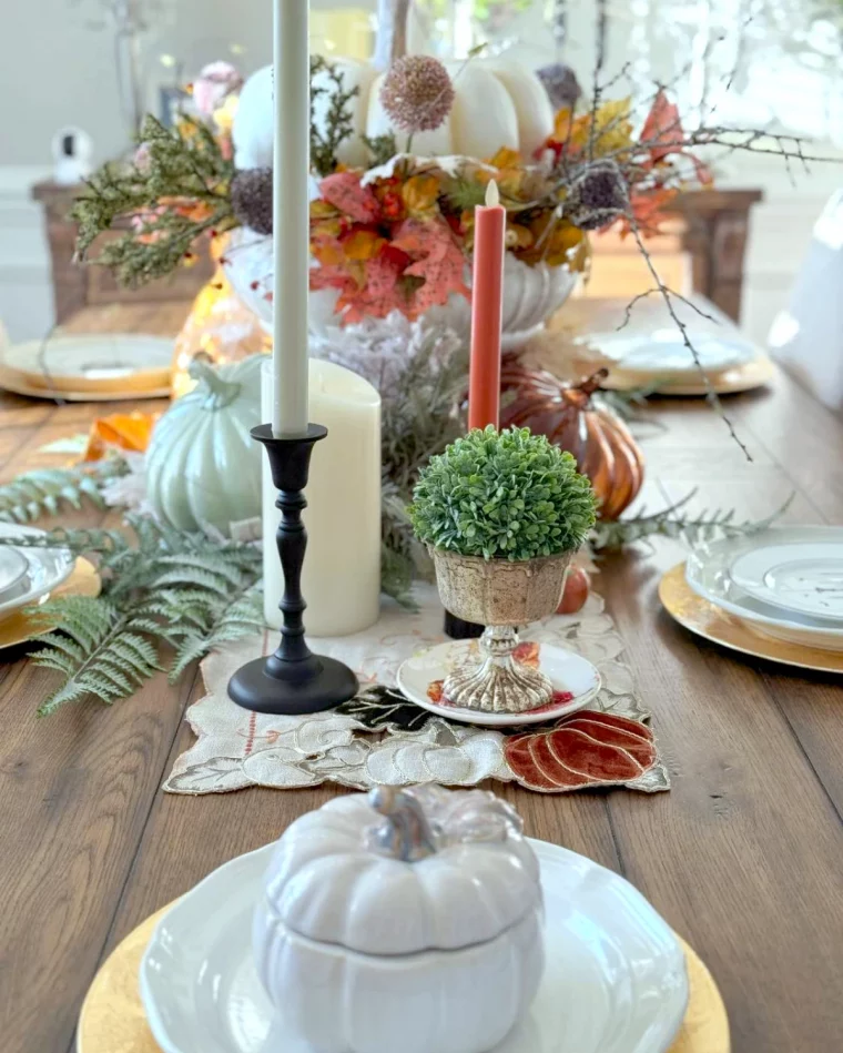 idee de deco chic d automne pour la table