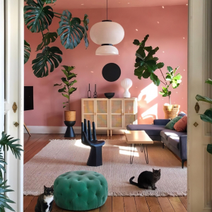 monstera plantes interieur peindre le salon en rose meubles rotin