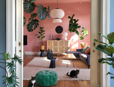 monstera plantes interieur peindre le salon en rose meubles rotin