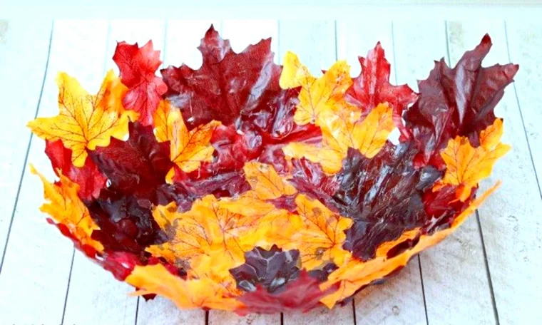 pannier avec des feuilles idees pour un bricolage d automne original