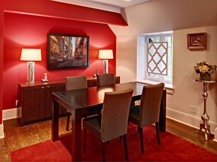 peinture-salle-à-manger-rouge-ambiance-sophistiquée-et-élégante