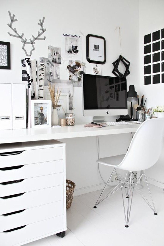 bureau-laque-blanc-bureau-ikea-pour-petit-office-original