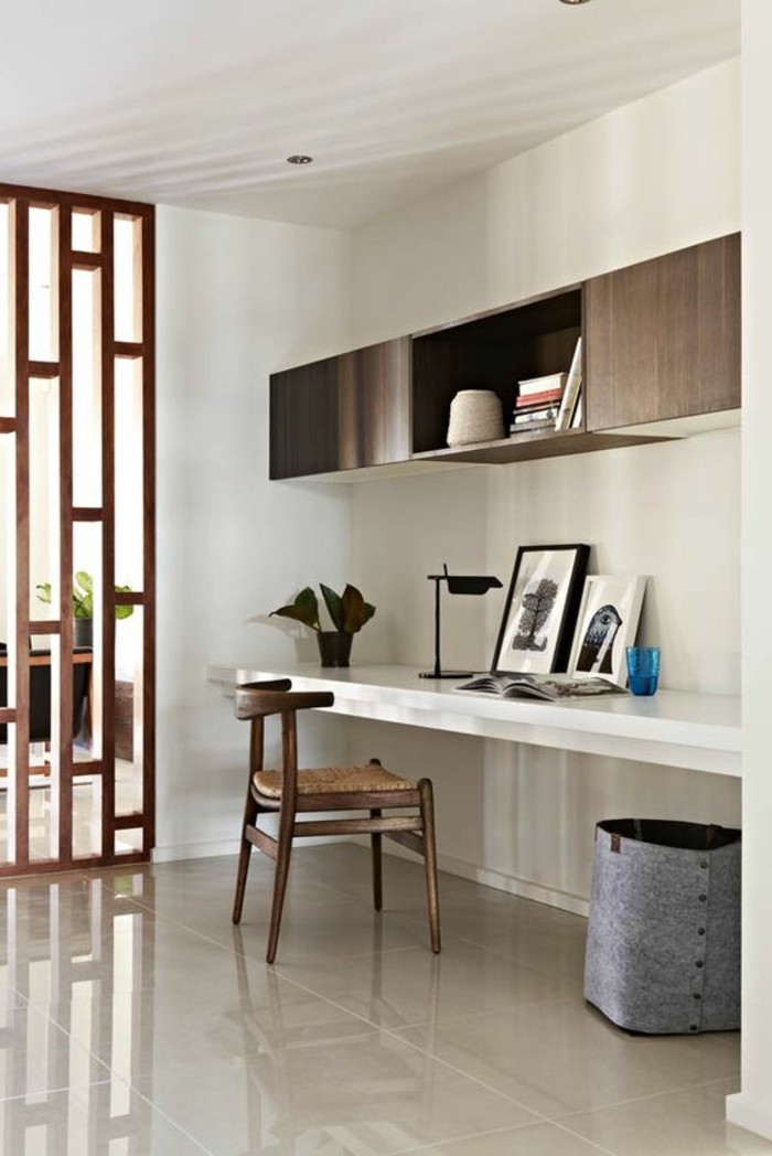 bureau-laque-blanc-bureau-monte-au-mur-style-minimaliste