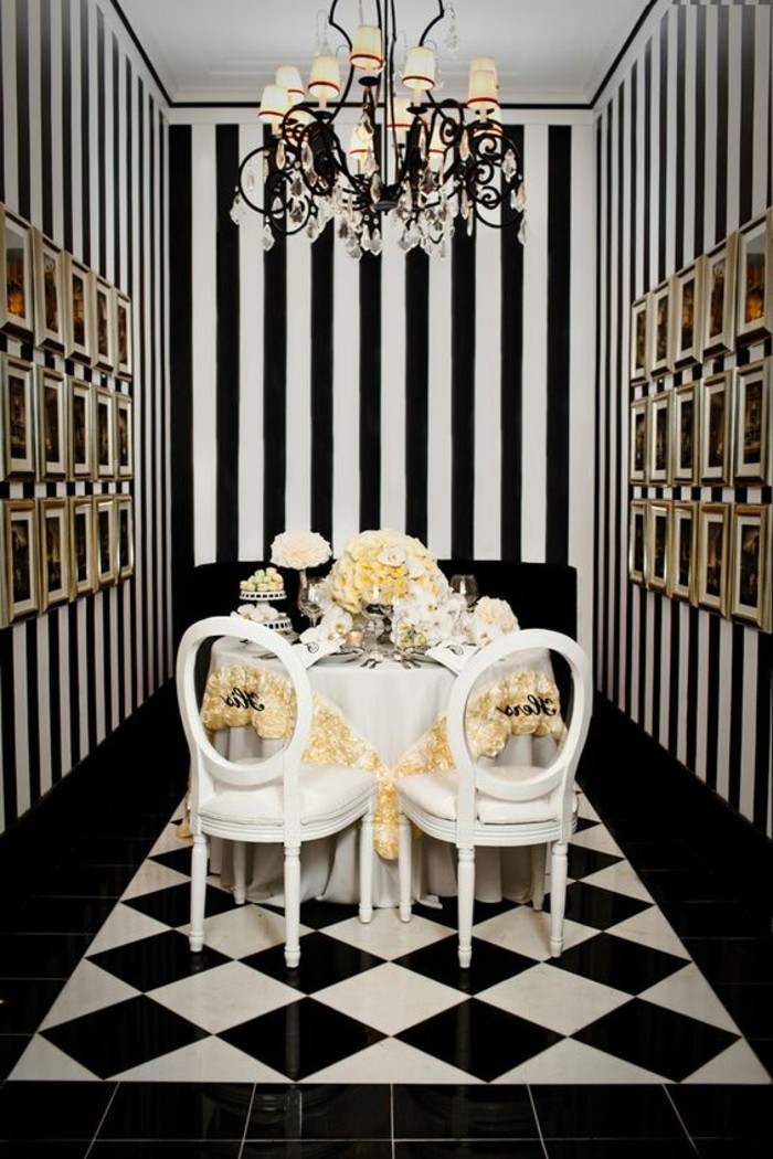 carrelage-damier-noir-et-blanc-salle-a-manger-de-luxe