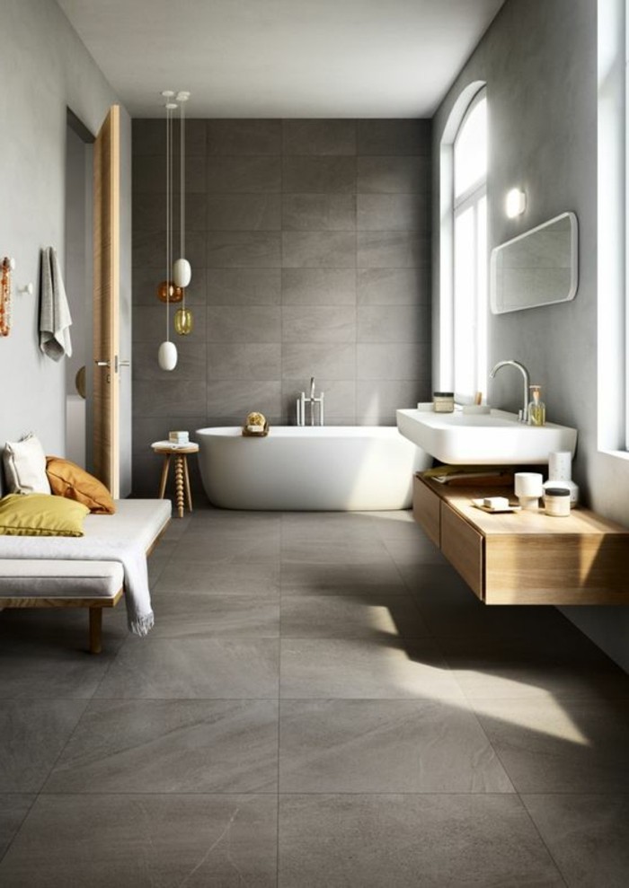 carrelage-effet-beton-salle-de-bain-vaste-meuble-sous-lavabo-bois