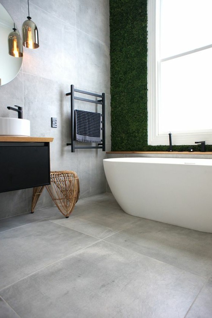 carrelage-effet-beton-ueuble-vasque-noir-et-grande-baignoire-blanche