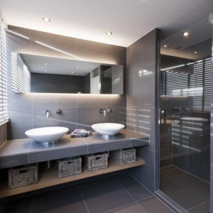 59 salles de bain chic qui vous montrent le beauté du carrelage gris