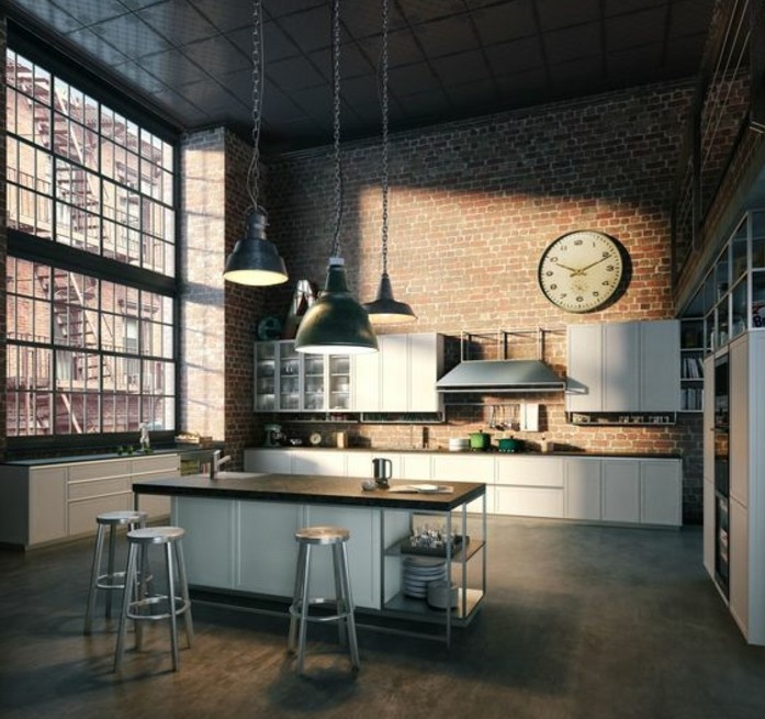 cuisine-industrielle-par-excellence-style-loft-new-yorkais-mur-en-briques-suspension-industrielle-meuble-cuisine-et-ilot-de-cuisine-elegants