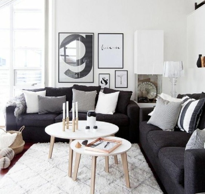 Un Salon En Gris Et Blanc C Est Chic Voila 82 Photos Qui En