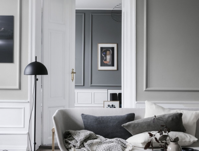 deco style scandinave couleurs gris et blanc