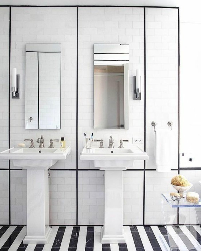 lavabo-colonne-sol-noir-et-blanc-carrelage-metro-deux-vasques-sur-pied