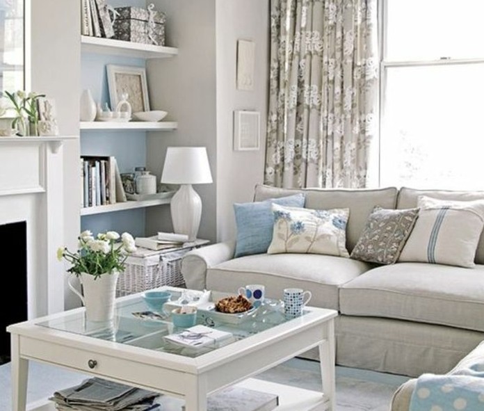 superbe-idee-deco-salon-gris-et-blanc-avec-des-touches-de-bleu-ciel-ambiance-cocooning-tres-esthetique