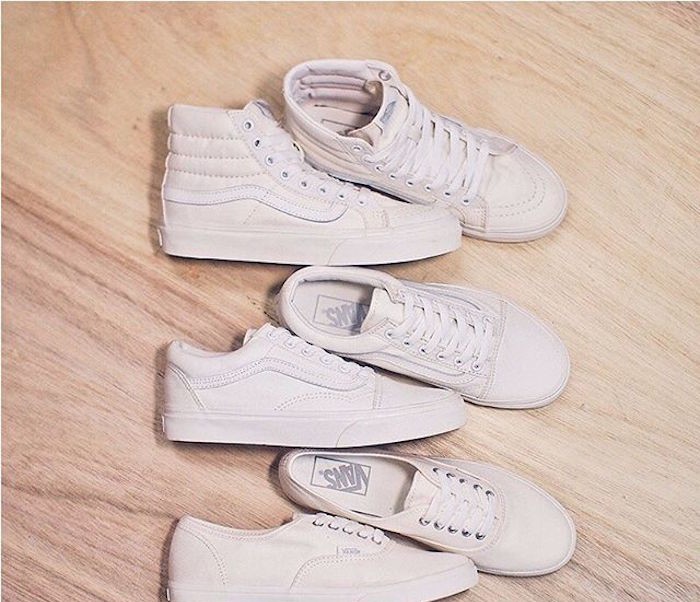 collection-chaussures-sneakers-vans-blanc-toile-cuir-femme-homme-sk8-montant-old-skool-lo-pro