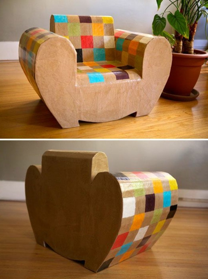 fauteuil-en-carton-sympa-decore-de-couleurs-diverses-un-meuble-diy-design-et-elegant