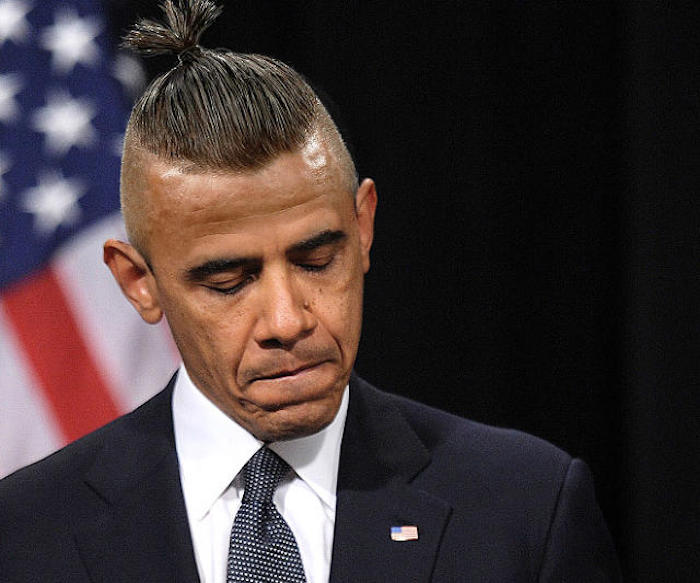 humour-coiffure-obama-man-bun-cheveux-longs-noir-couette