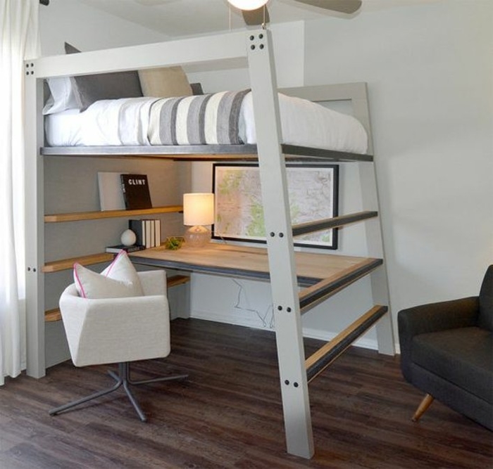 lit-en-hauteur-avec-bureau-lit-superpose-gris-blanc-inspiration-scandinave