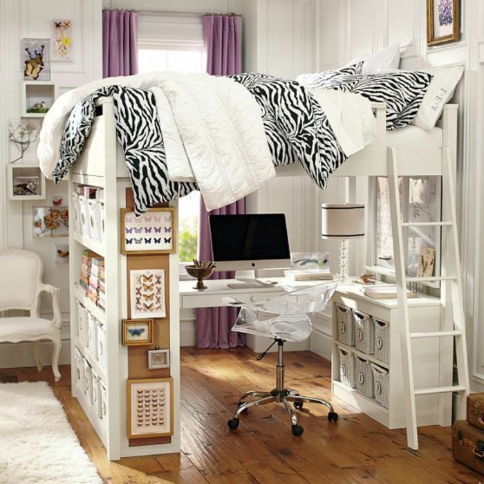 lit-en-hauteur-avec-bureau-lit-superpose-moderne-en-bois-blanc