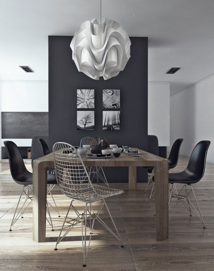 meubles-de-salle-a-manger-table-en-bois-rectangulaire-chaises-noires
