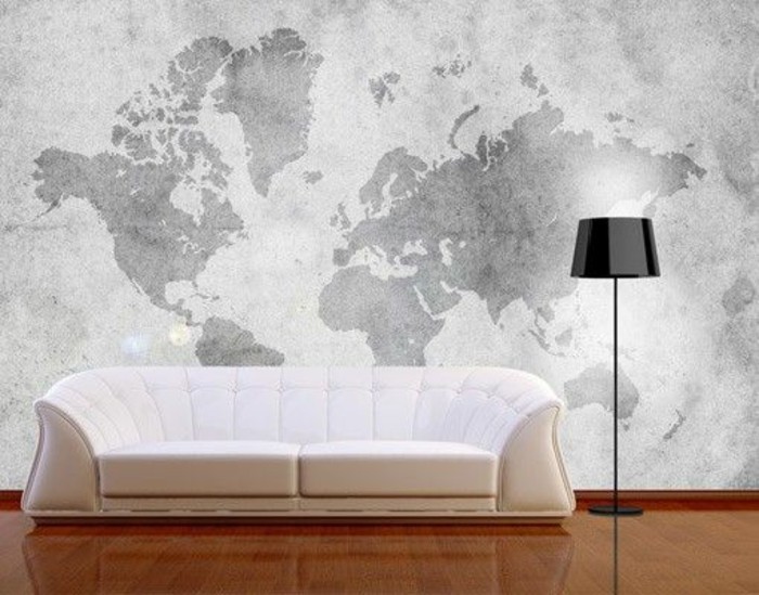 salon-moderne-carte-planisphere-gris-et-blanc-canape-blanc