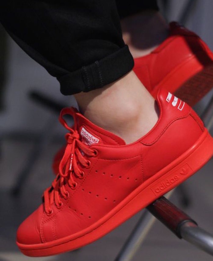 adidas-femme-stan-smith-rouge-cuir-homme