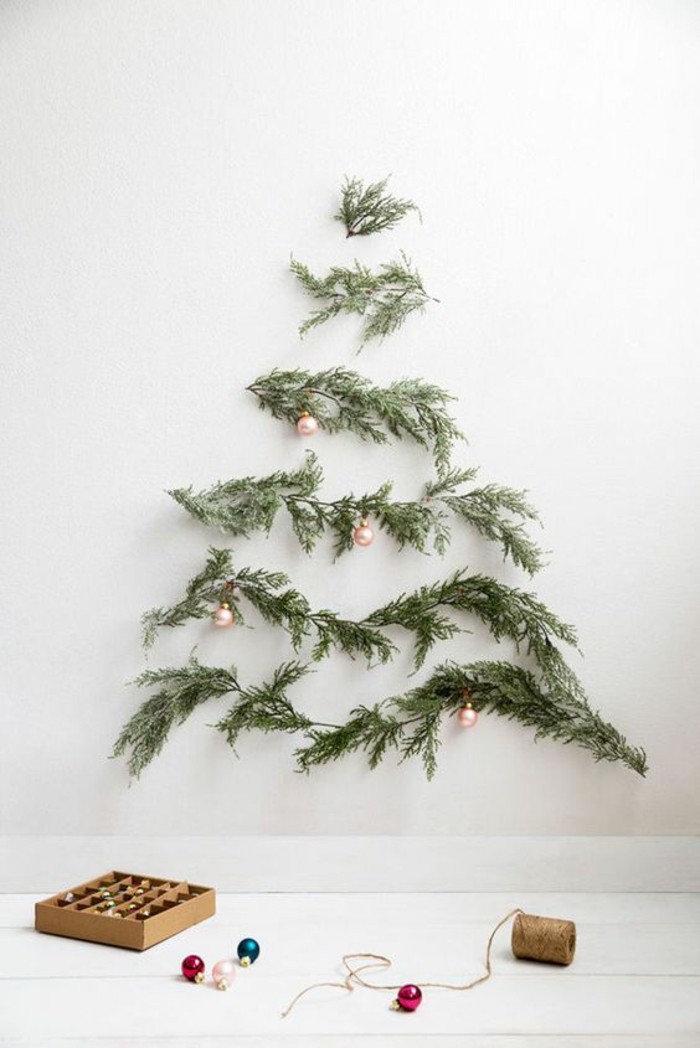 Décorer l'arbre de Noël avec jolies jouets - arbre de branches - idée écologique comment-decorer-le-sapin-de-noel-etoile-cool-idee-sapain-branches