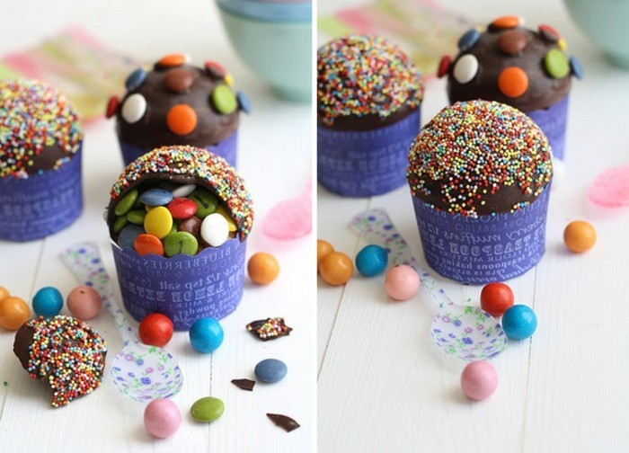 cupcakes-remplis-de-bonbons-multicolores-idee-comment-faire-une-pinata-originale