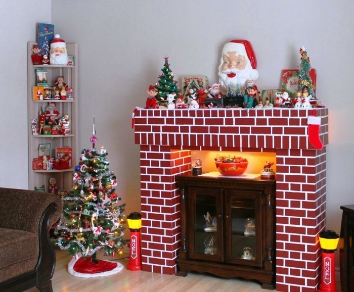 Décor fausse cheminée pour Noël - Les créations de Scrapochat