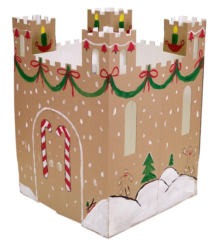 idee-pour-construire-une-cabane-en-carton-sympa-un-chateau-decore-pour-noel-pour-votre-petite-princesse
