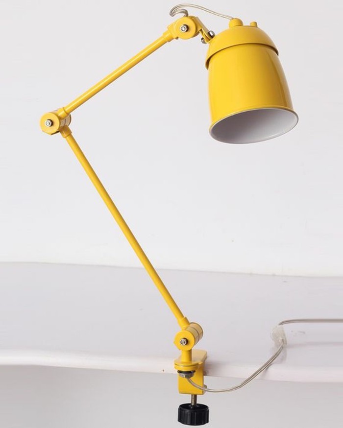 lampe-bureau-design-lampe-de-lecture-sur-pince-jaune