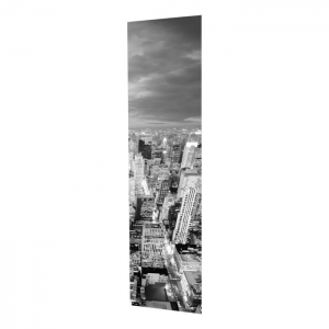 Panneaux rideaux japonais en polyester tamisant immeuble city noir/blanc 60x300cm ARIGATO