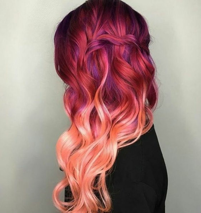 balayage-rose-coloration-cheveux-rouge-framboise
